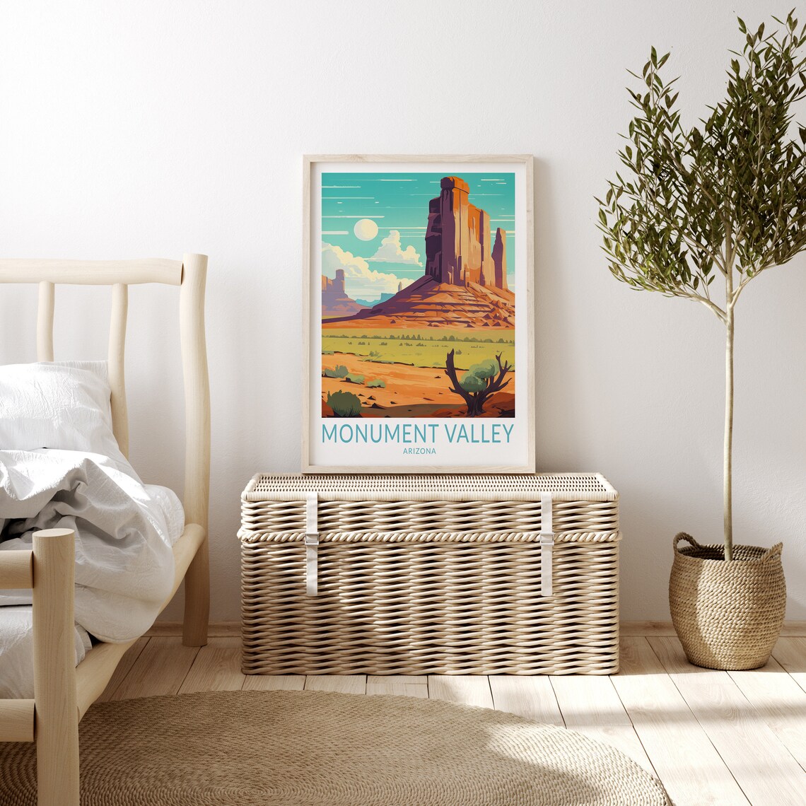 Monument Valley Arizona Daytime Desert Vista Travel Art Poster - Image 3