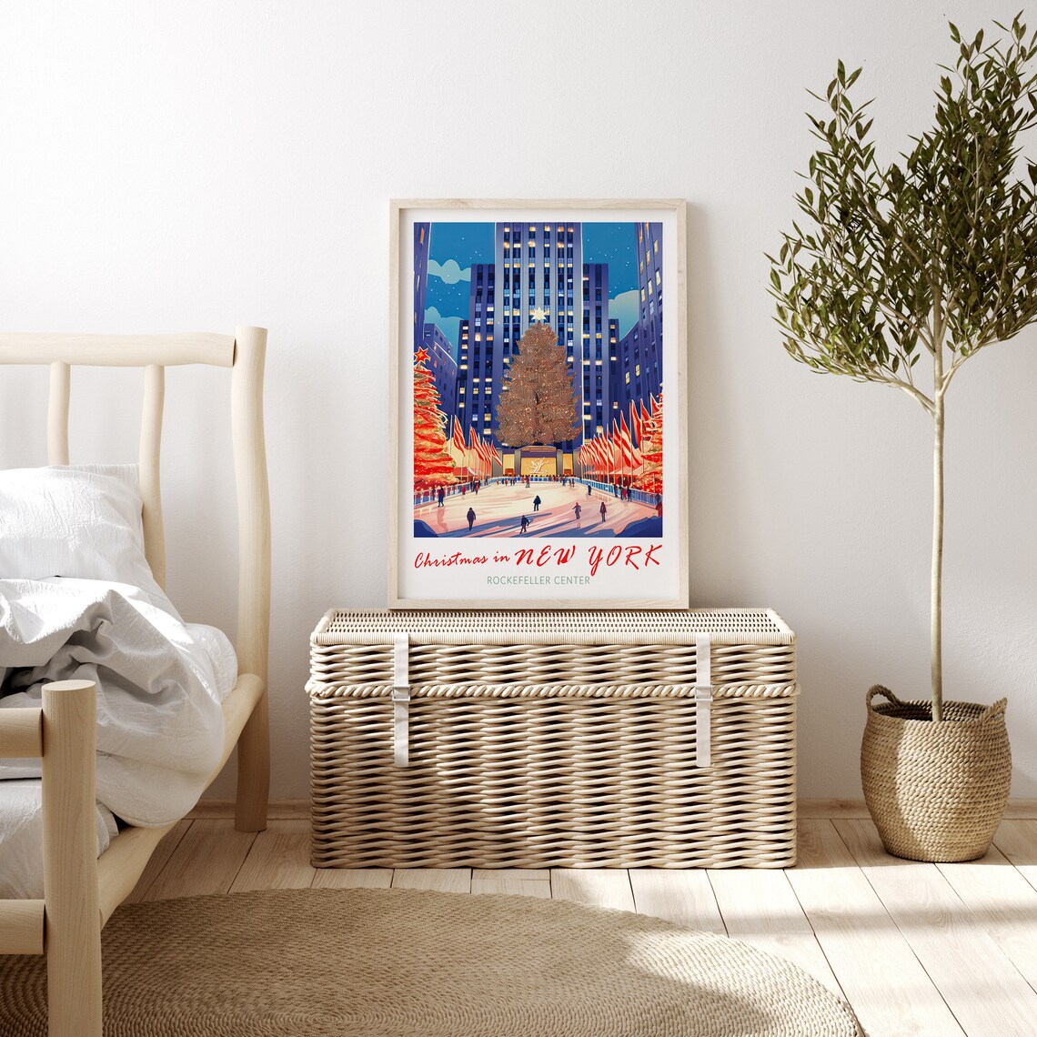 Christmas In New York, Rockefeller Plaza Travel Poster - Image 3
