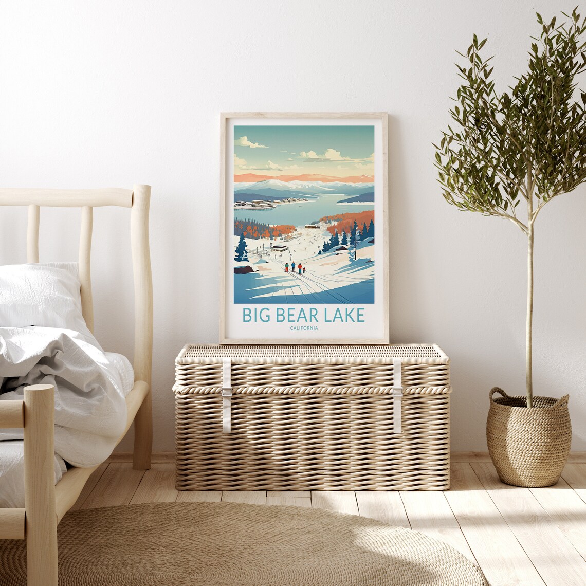 Big Bear Lake Travel Poster, California Ski Decor - Image 3