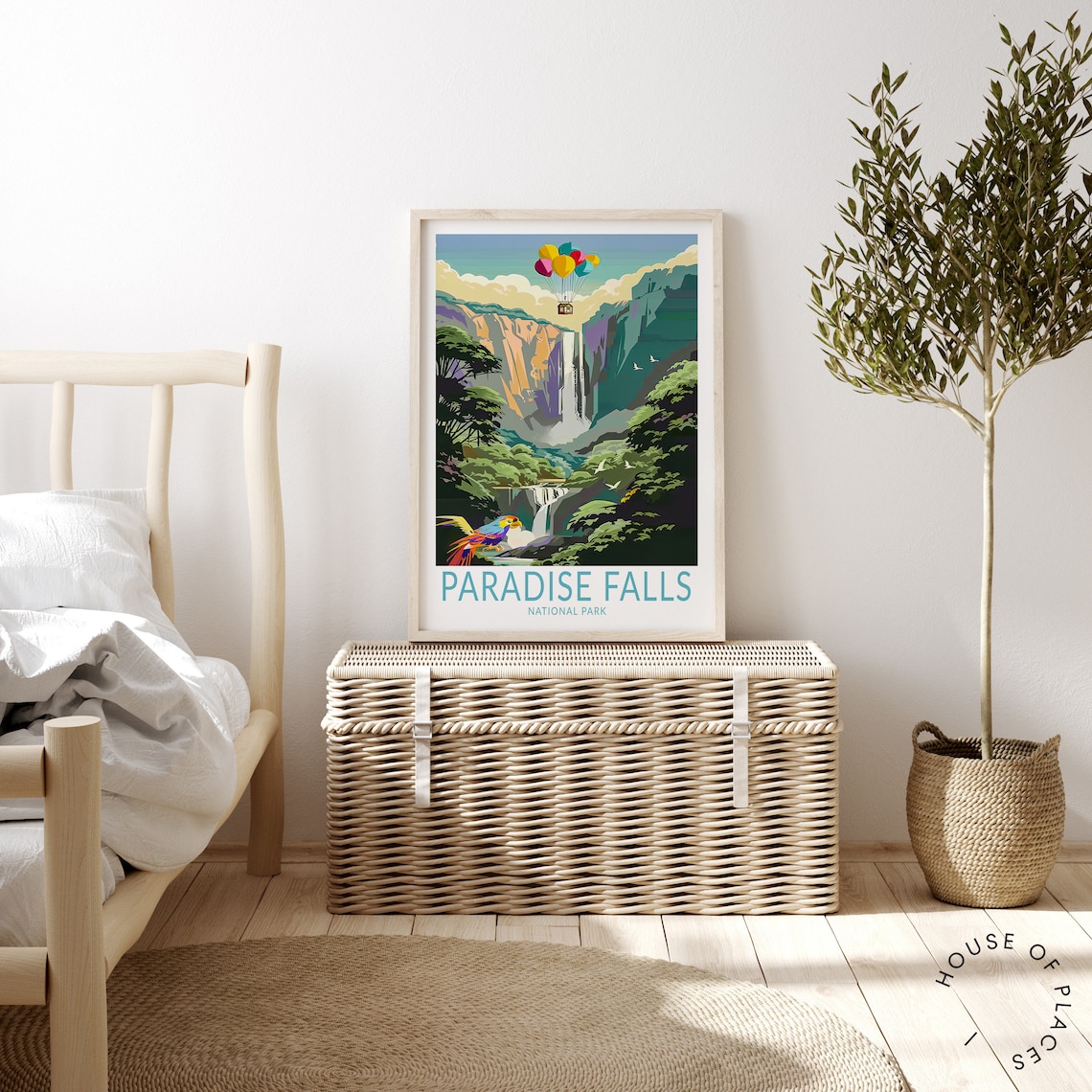 Paradise Falls Travel Poster, National Park Art Print - Image 4