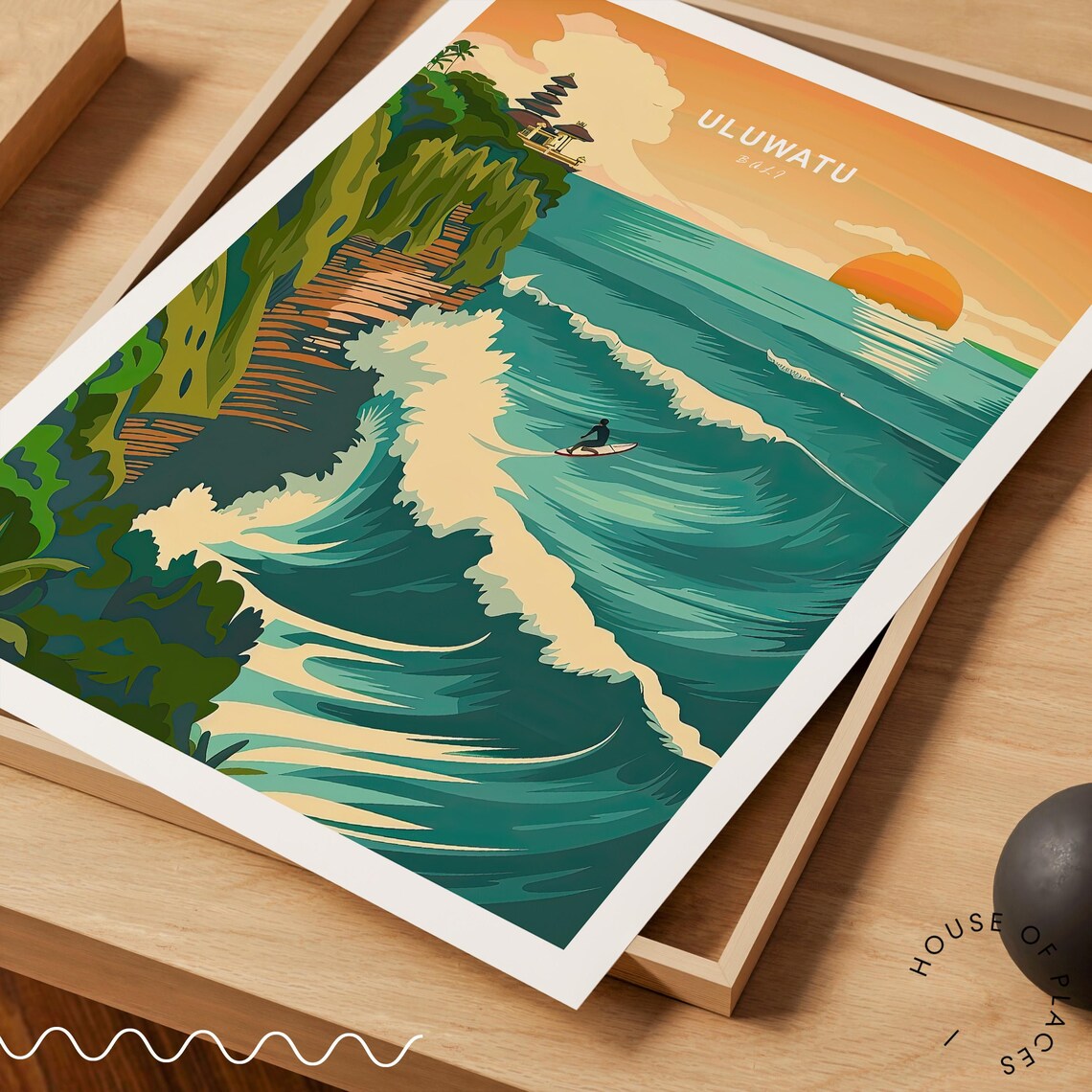 Uluwatu Travel Poster, Bali Surf City Art Print - Image 3