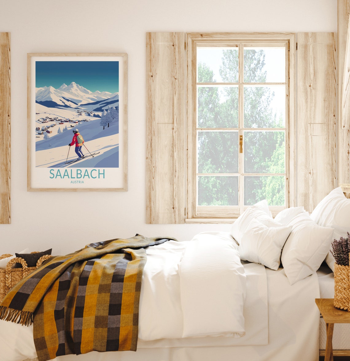 Saalbach Travel Print Saalbach Austria Travel Poster Saalbach Austria Wall Art Travel Poster Austria Travel Print Traveler Home Decor - Image 2