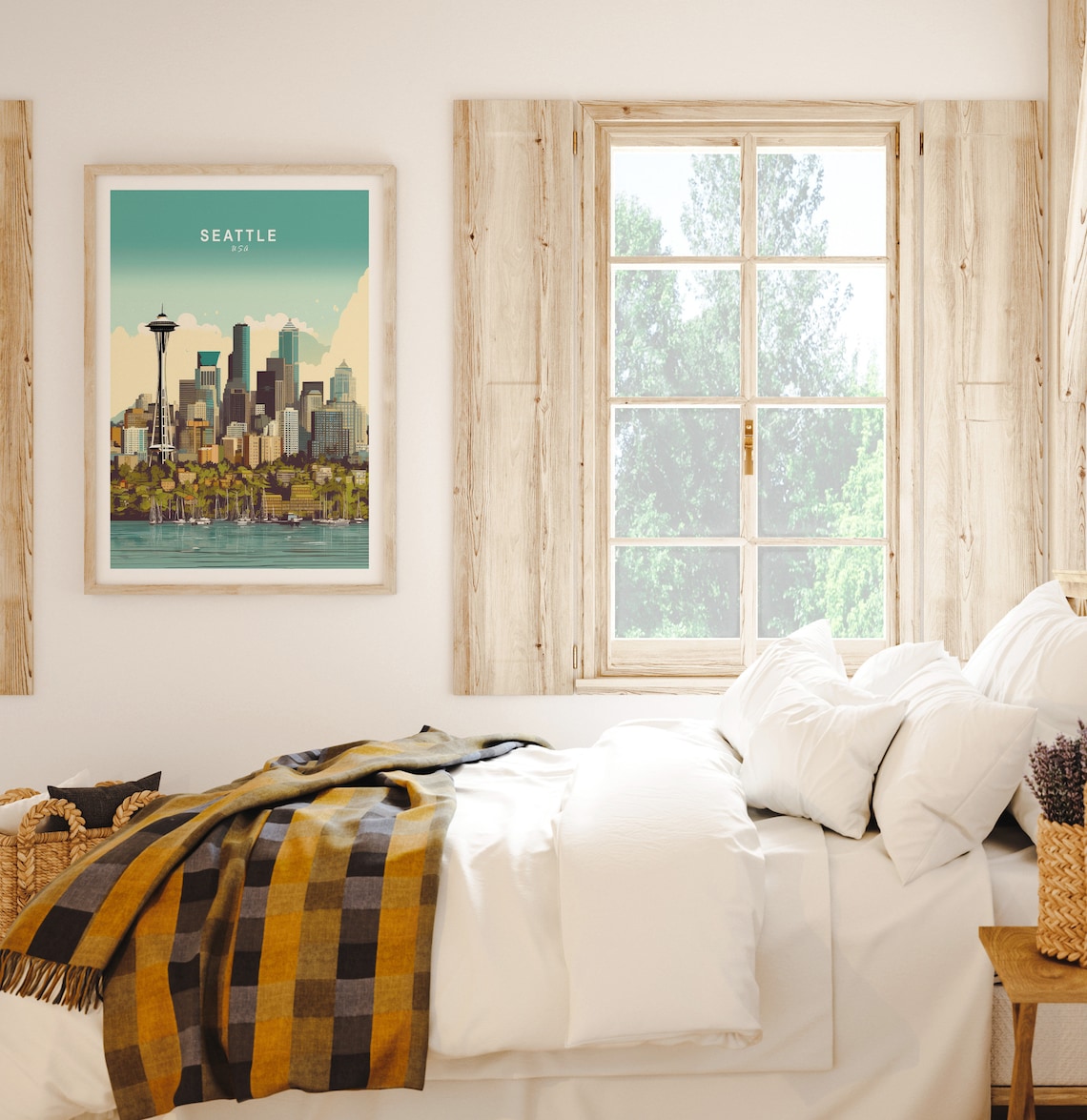 Seattle Travel Poster, Washington Skyline Wall Art - Image 2