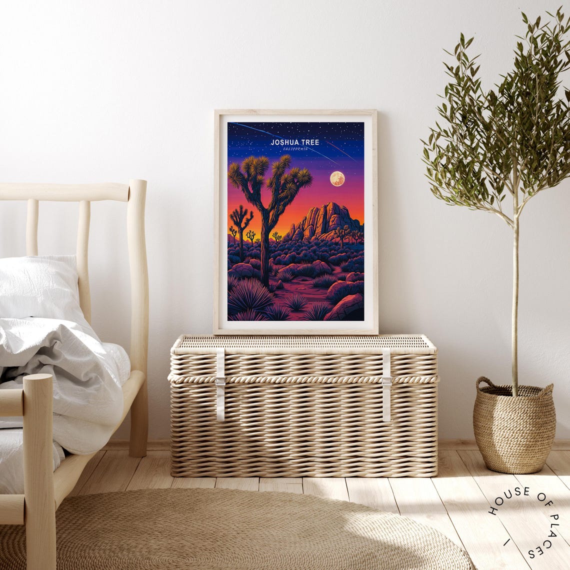 Joshua Tree California Starry Night Desert Travel Poster Full Moon - Image 4