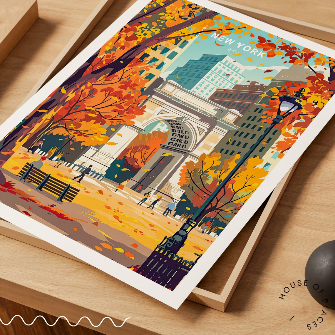 New York Travel Poster New York Usa City Print Usa Wall Art New York Autumn Poster Traveler Home Decor Personalised Gifts - Image 3