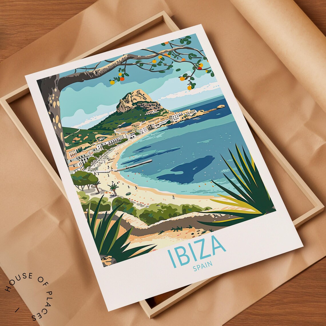 Ibiza Travel Poster Spain Ibiza Wall Art Ibiza Coast Print City Travel Poster Spain Poster Personalised Gifts Wedding Present - Image 2