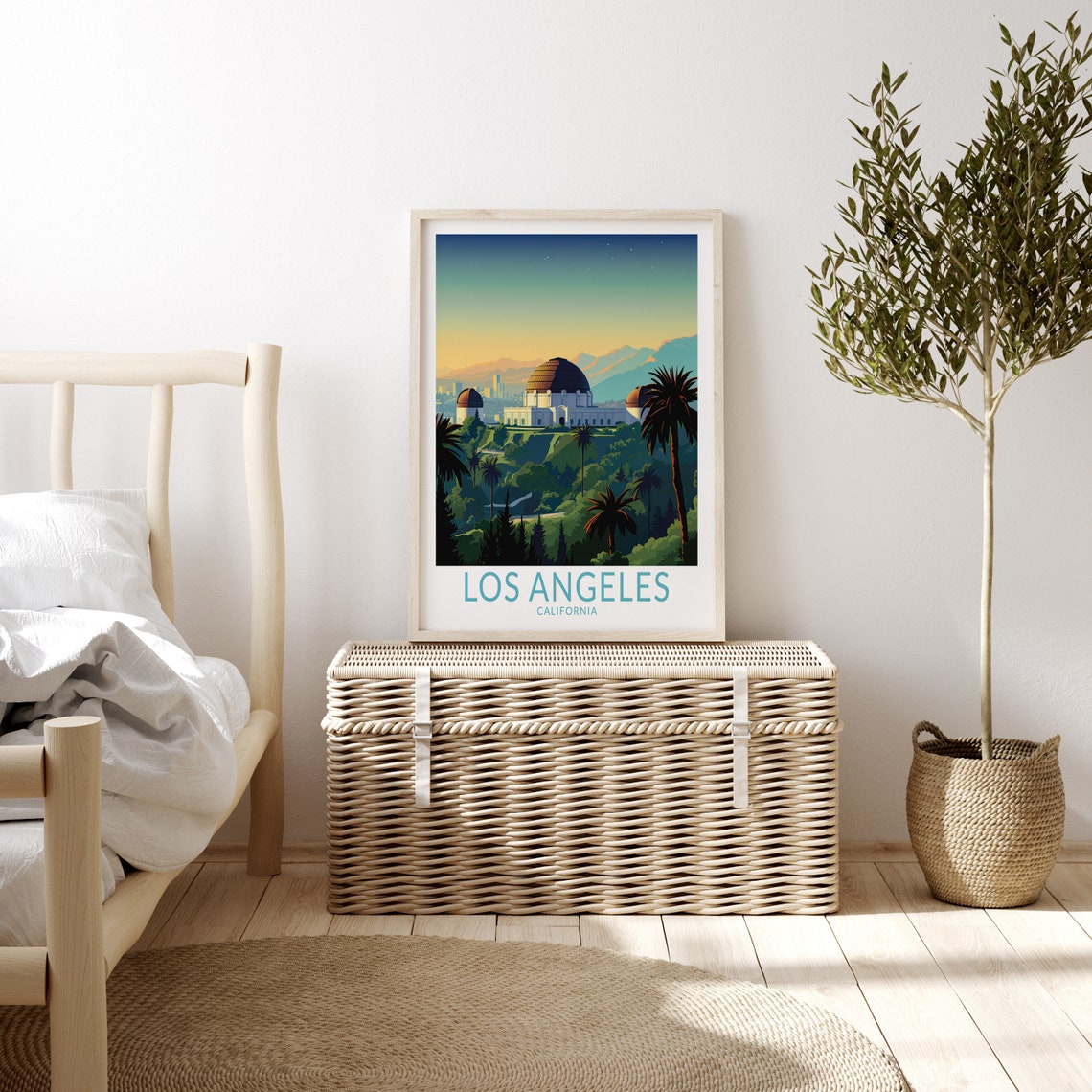 Los Angeles California Griffith Observatory Sunset Skyline Poster - Image 3