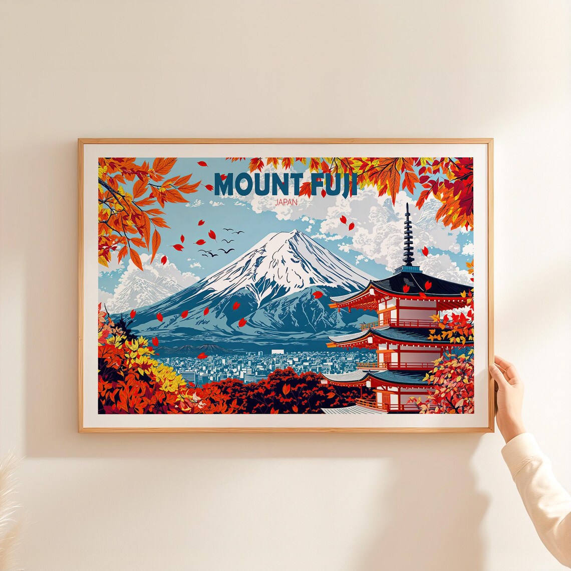 Mount Fuji Japan Travel Poster Mount Fuji Travel Wall Art Japan Travel Wall Art Print Birthday Present Personalised Gifts - Image 3