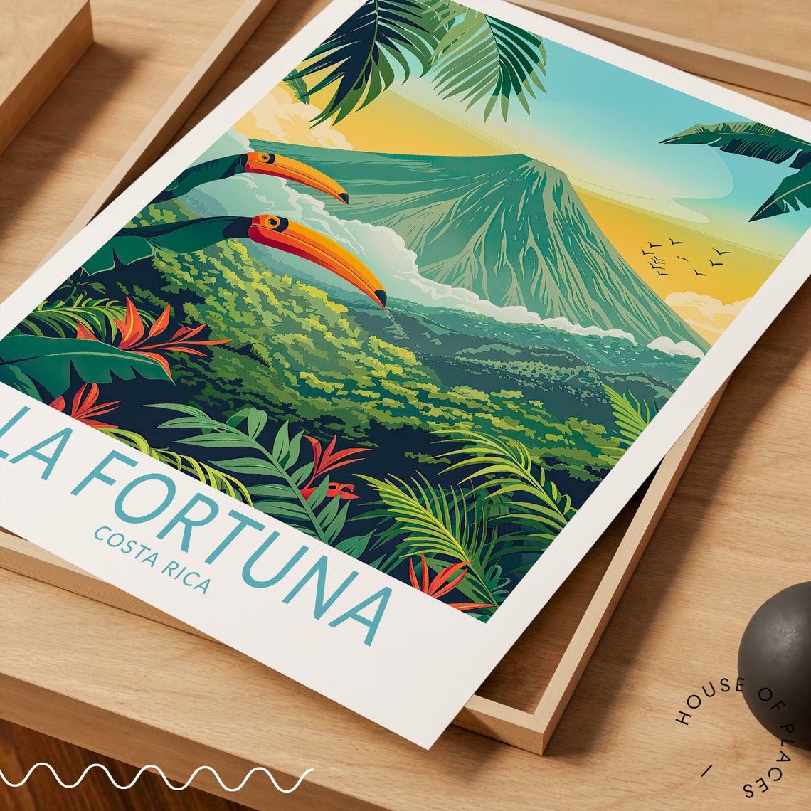 La Fortuna Travel Poster Costa Rica Poster Print La Fortuna Costa Rica Wall Art La Fortuna Travel Gifts Personalised Gifts - Image 3