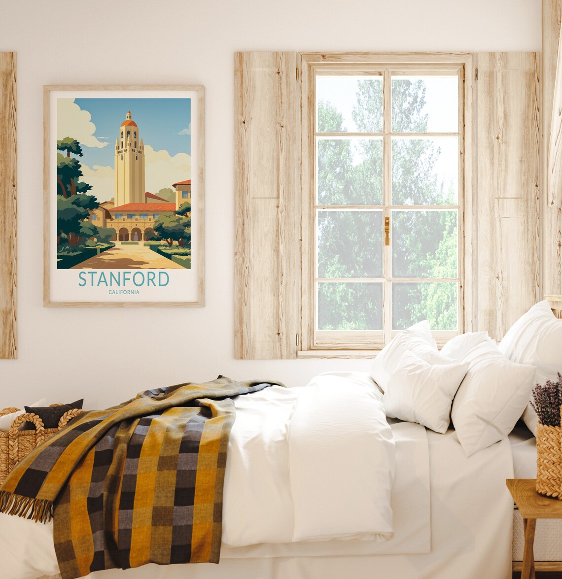 Stanford California Hoover Tower University Campus Travel Poster - Image 2