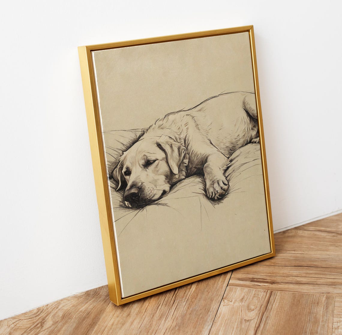 Sleeping Labrador Retriever Sketch Dog Pet Portrait Wall Art - Image 6