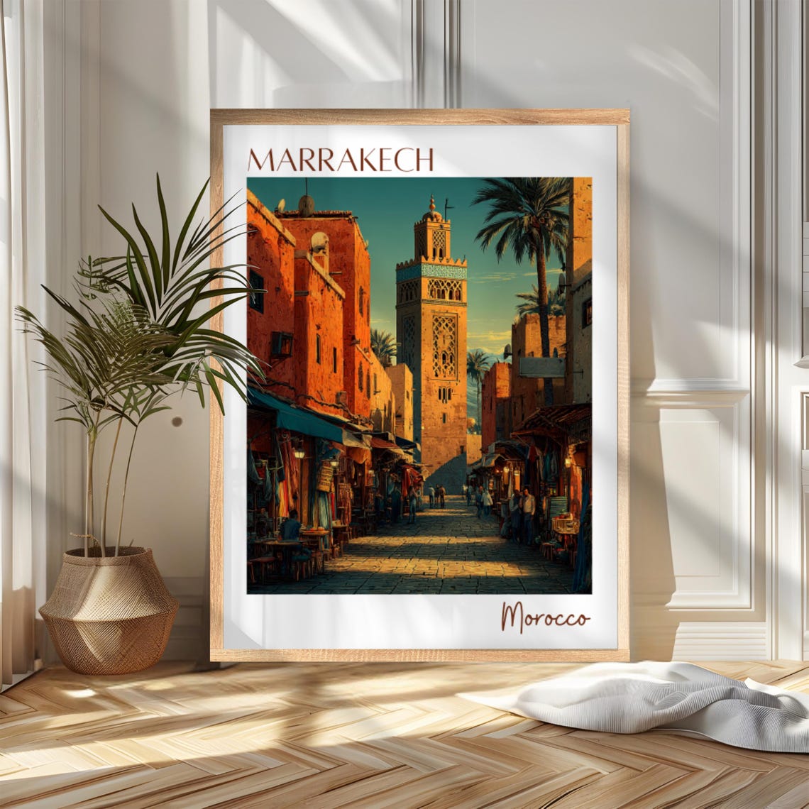 Marrakech Travel Poster Print Morocco Wall Art Wanderlust Home And Office Decor Gift For Travelers