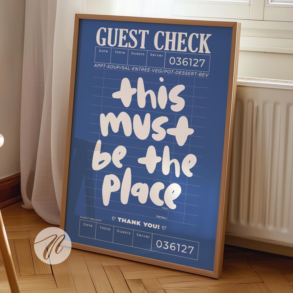 Guest Check Trendy Retro Bar Cart Art Print