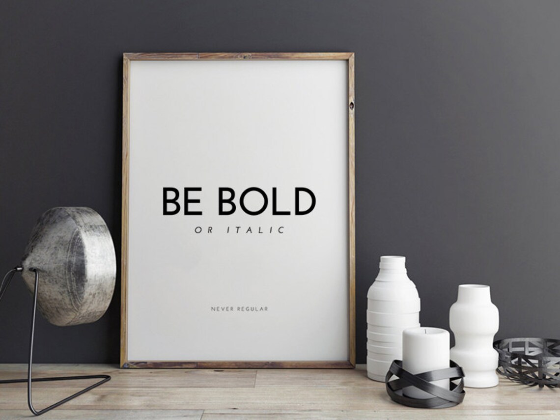 Be Bold Typography Art Print, Motivational Quote - Image 2