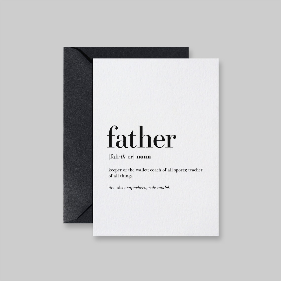 Father Definition Card Fathers Day Superhero Role Model Art Print