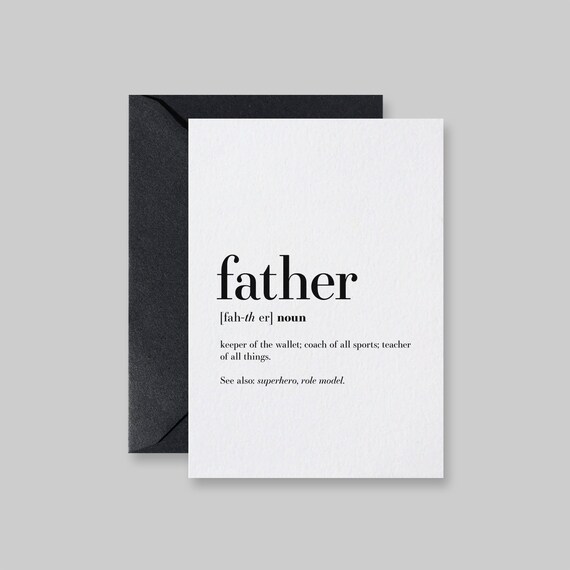 Fathers Day Card Father Definition Dad Funny Card Pregnancy Announcement Card Dad To Be Card