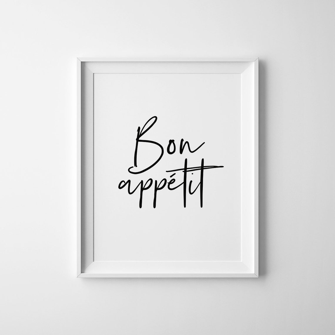 Bon Appetit French Kitchen Sign Script Dining Room Decor Poster