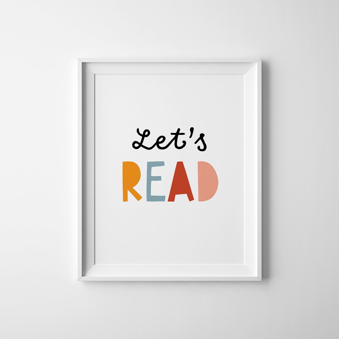 Lets Read Sign Educational Wall Art Print for Kids