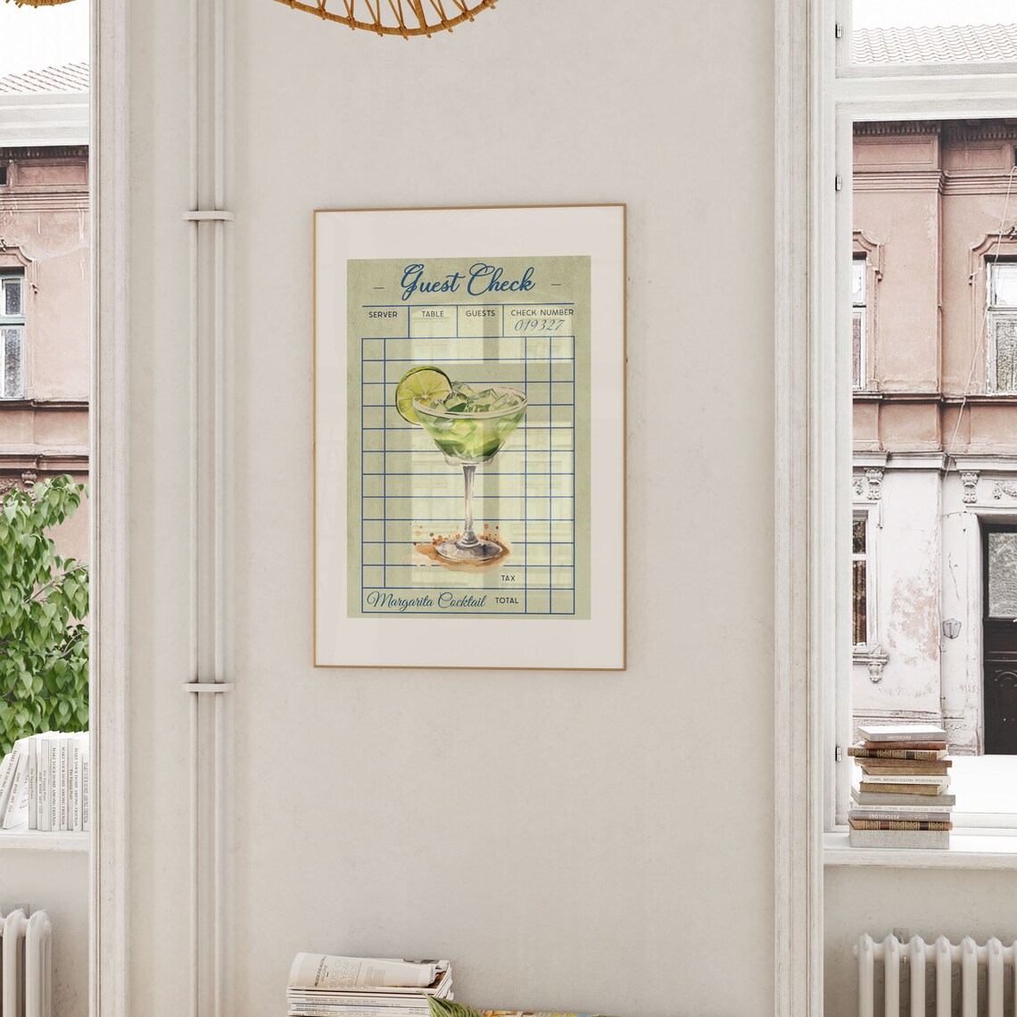 Margarita Cocktail Guest Check Retro Bar Cart Lime Drink Poster