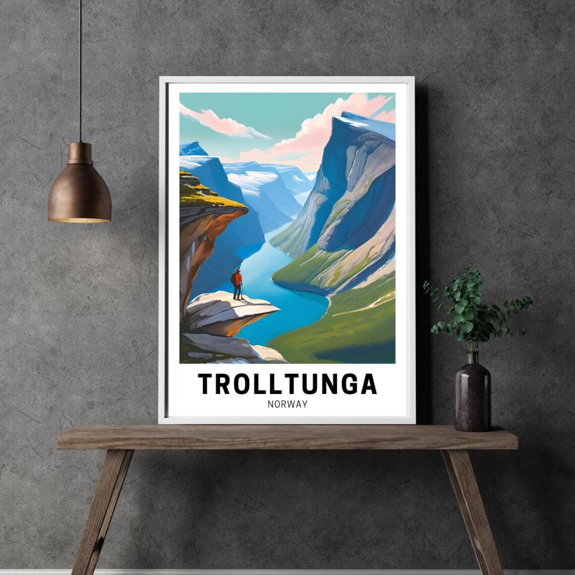 Trolltunga Norway Travel Poster, Illustration Artwork - Image 4