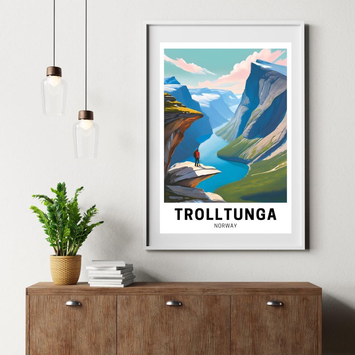 Trolltunga Norway Travel Poster, Illustration Artwork - Image 5