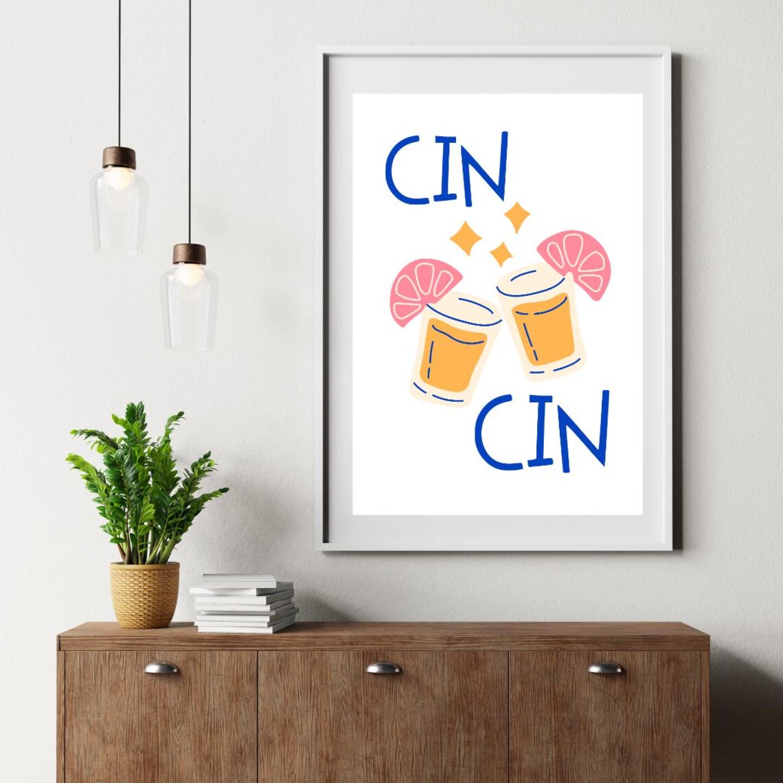 Cin Cin Italian Cocktail Poster, Fun Bar Decor - Image 3