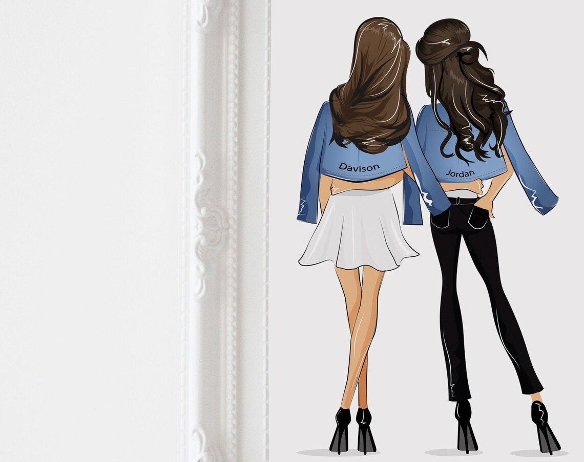 Personalised Best Friend Gift Portrait Illustration