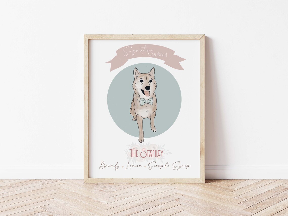 The Maggie Dog Signature Cocktail Wedding Bar Menu Sign Poster - Image 2
