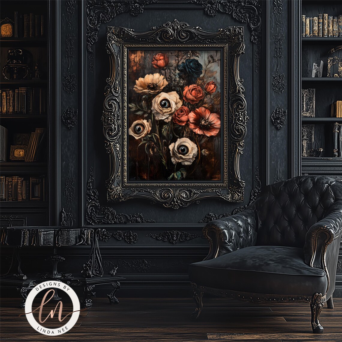 Macabre Botanical Goth Poster, Dark Academia Decor - Image 2