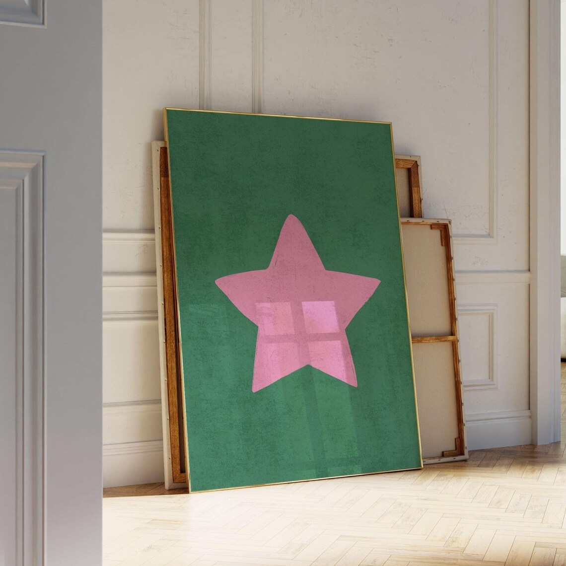 Retro Hand Drawn Star Art Print, Trendy Aesthetic Decor