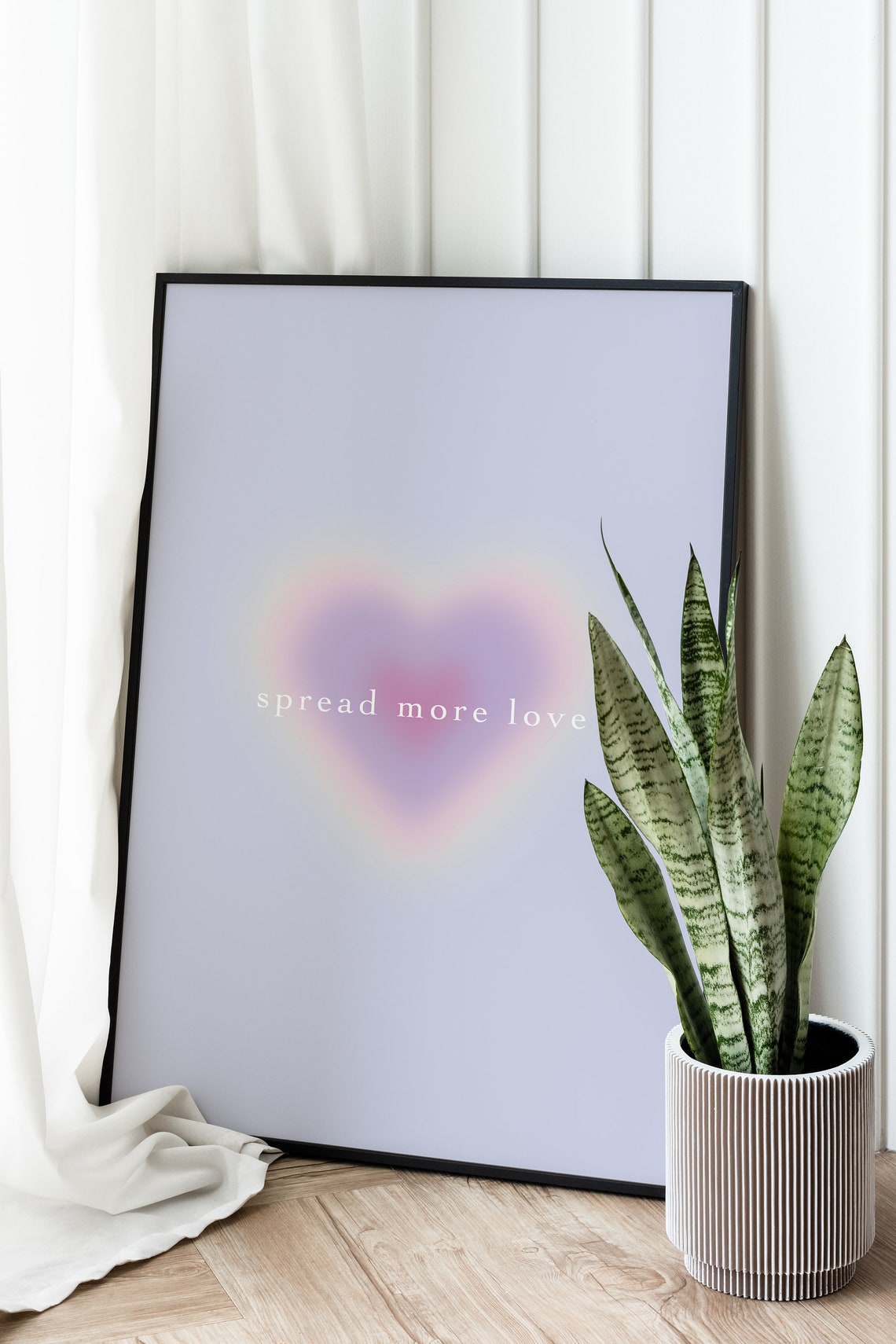 Spread More Love Pastel Heart Aura Minimalist Quote Wall Art