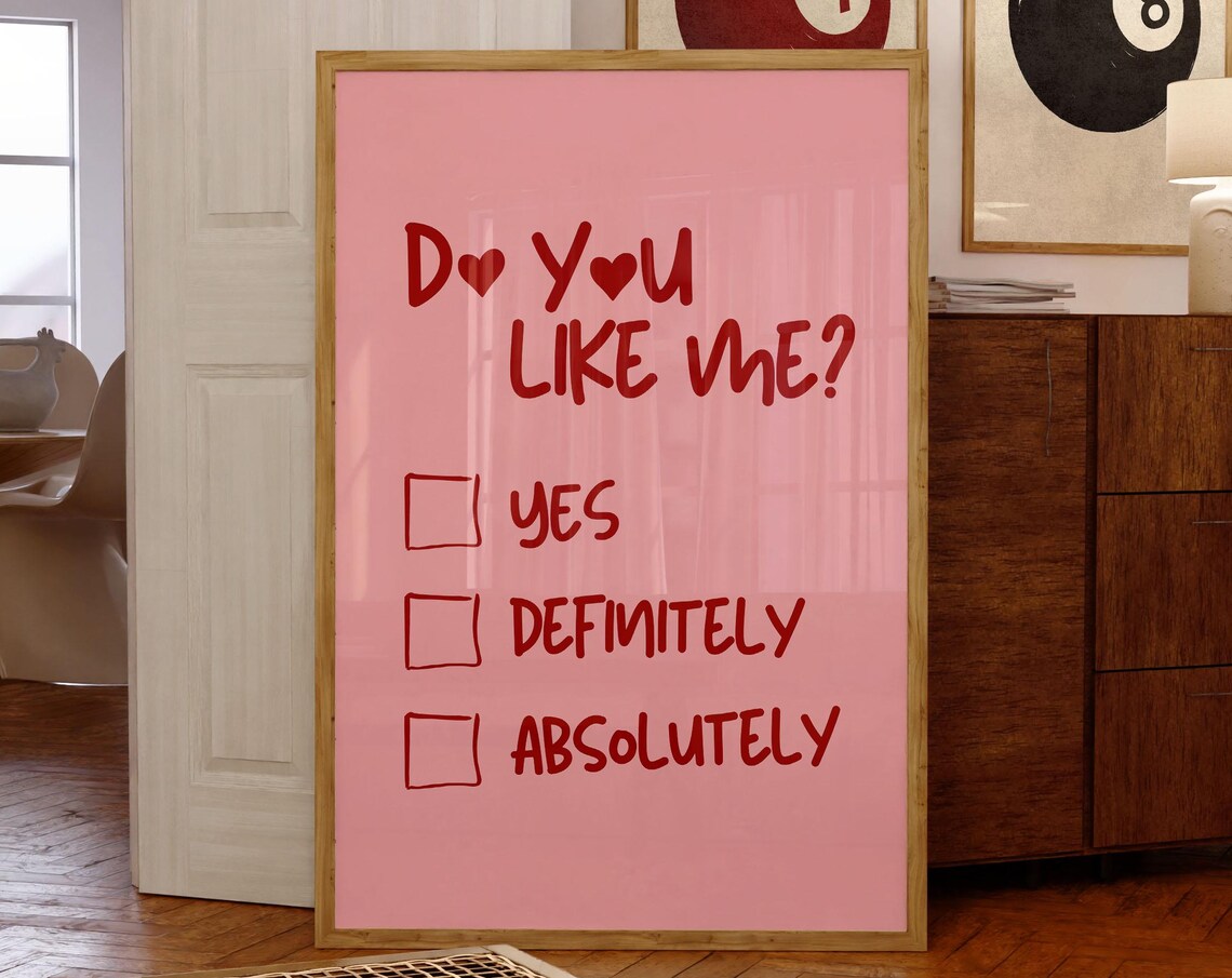 Do You Like Me Quiz Minimalist Retro Art Print
