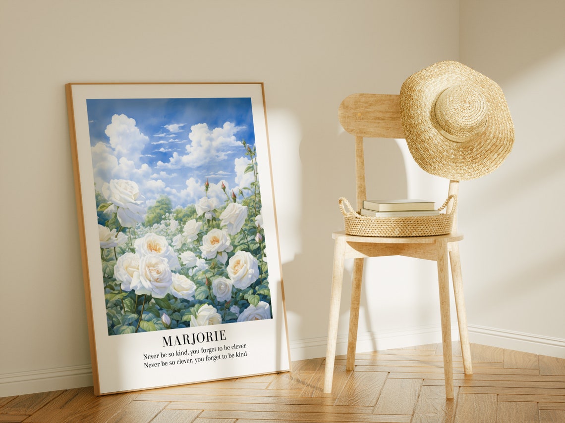 Taylor Swift Marjorie Lyric White Rose Garden Evermore Art Poster - Image 3