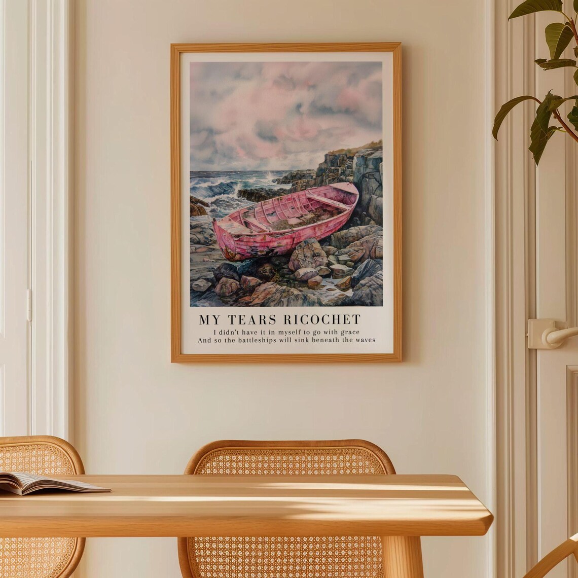 My Tears Ricochet Folklore Sea Hillside Art Print - Image 2