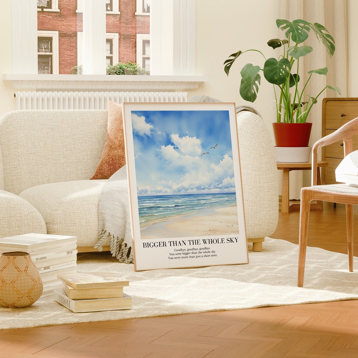 Bigger Than the Whole Sky Taylor Swift Beach Clouds Lyric Poster - Image 2