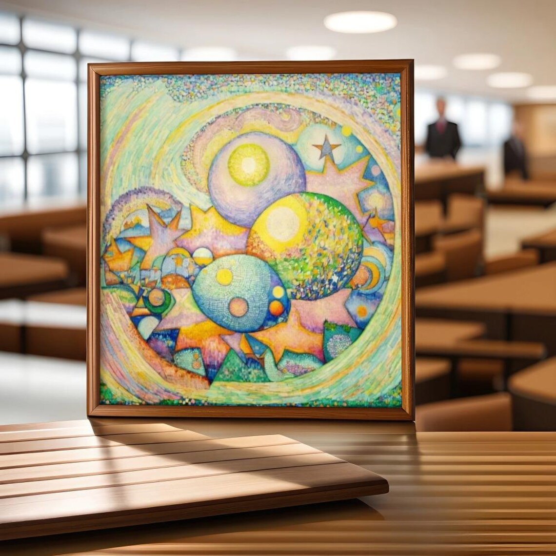 Colorful Cosmic Swirl Of Planets And Stars In Dreamy Space Art Poster