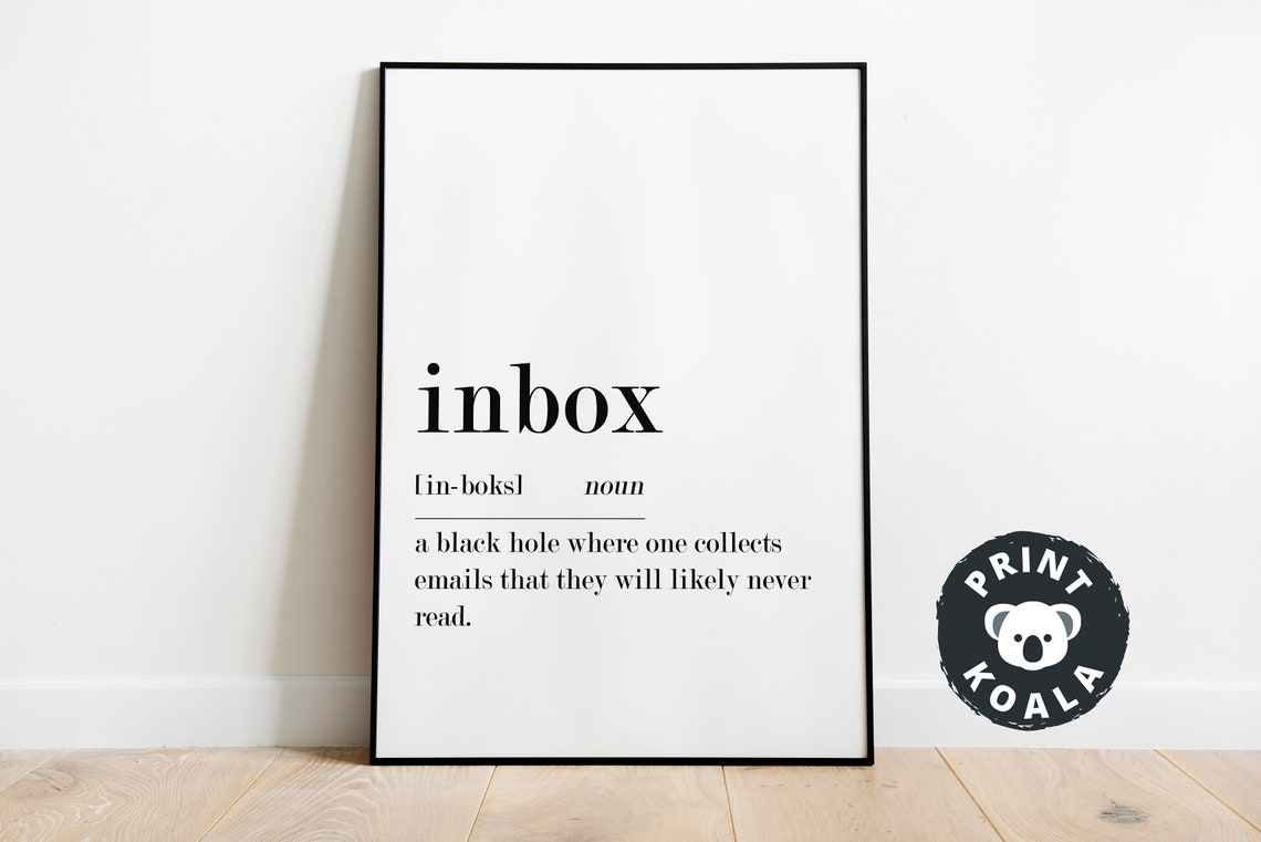 Inbox Definition Funny Black Hole Where Emails Never Get Read Poster - Image 4