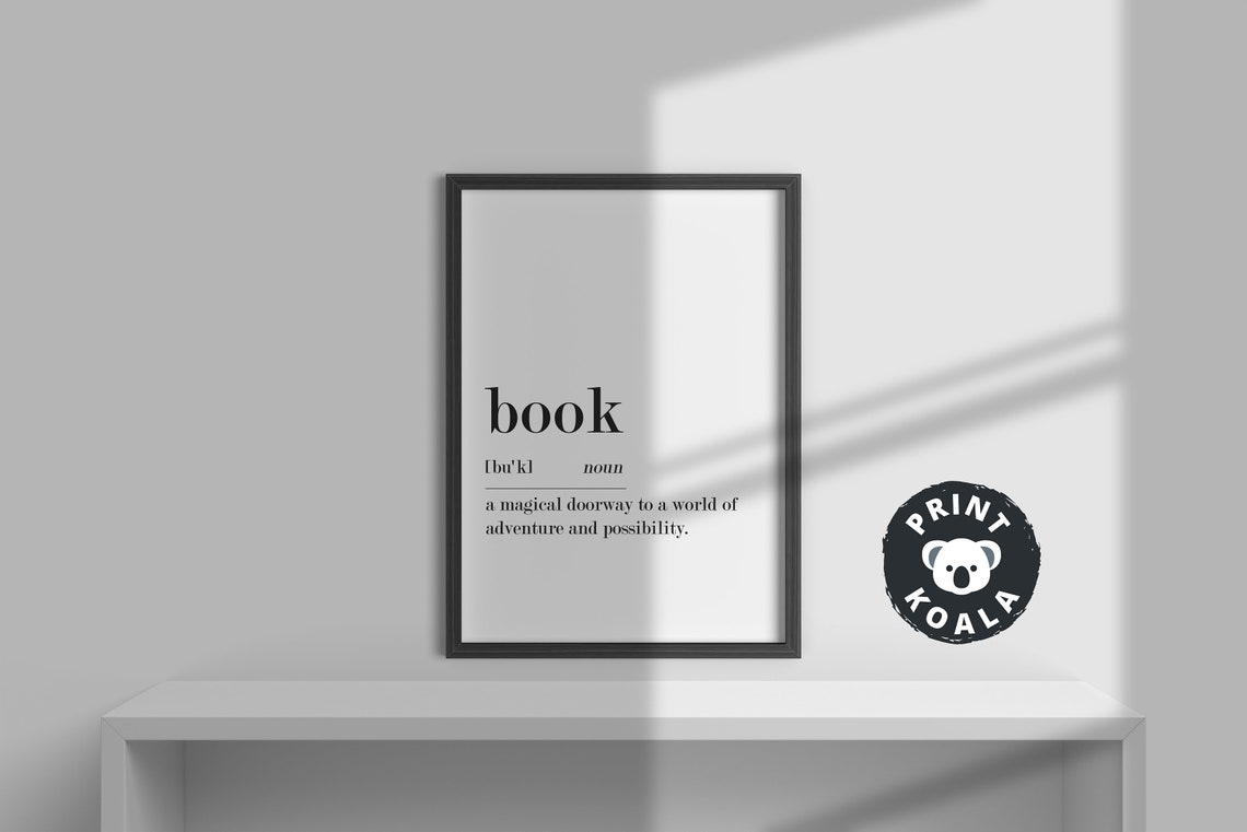 Book Definition Print Book Lover Gift Reading Nook Library Wall Decor - Image 3
