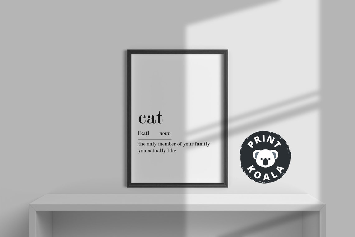 Funny Cat Definition Dictionary Style Cat Lover Humor Poster - Image 2