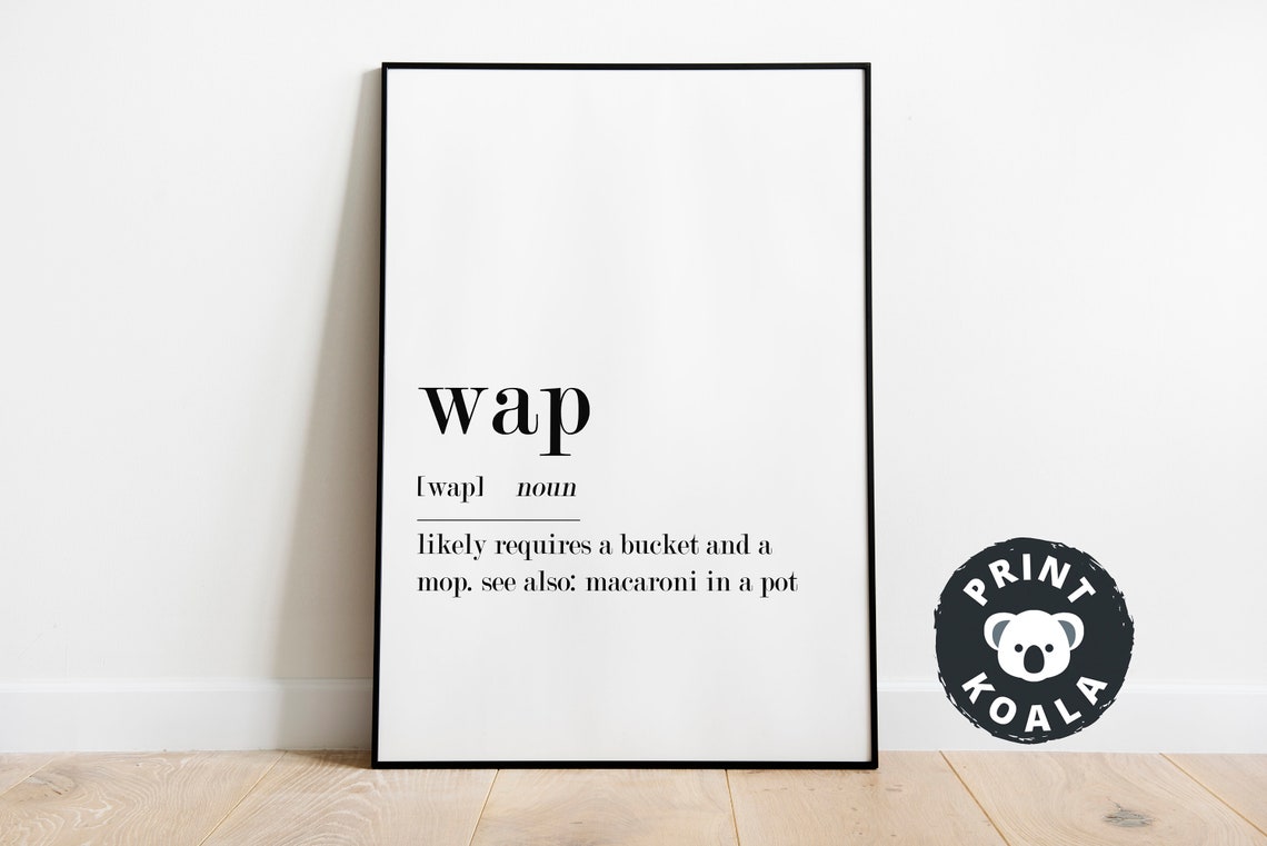 Wap Definition Funny Bucket And A Mop Meme Humor Dictionary Poster - Image 4