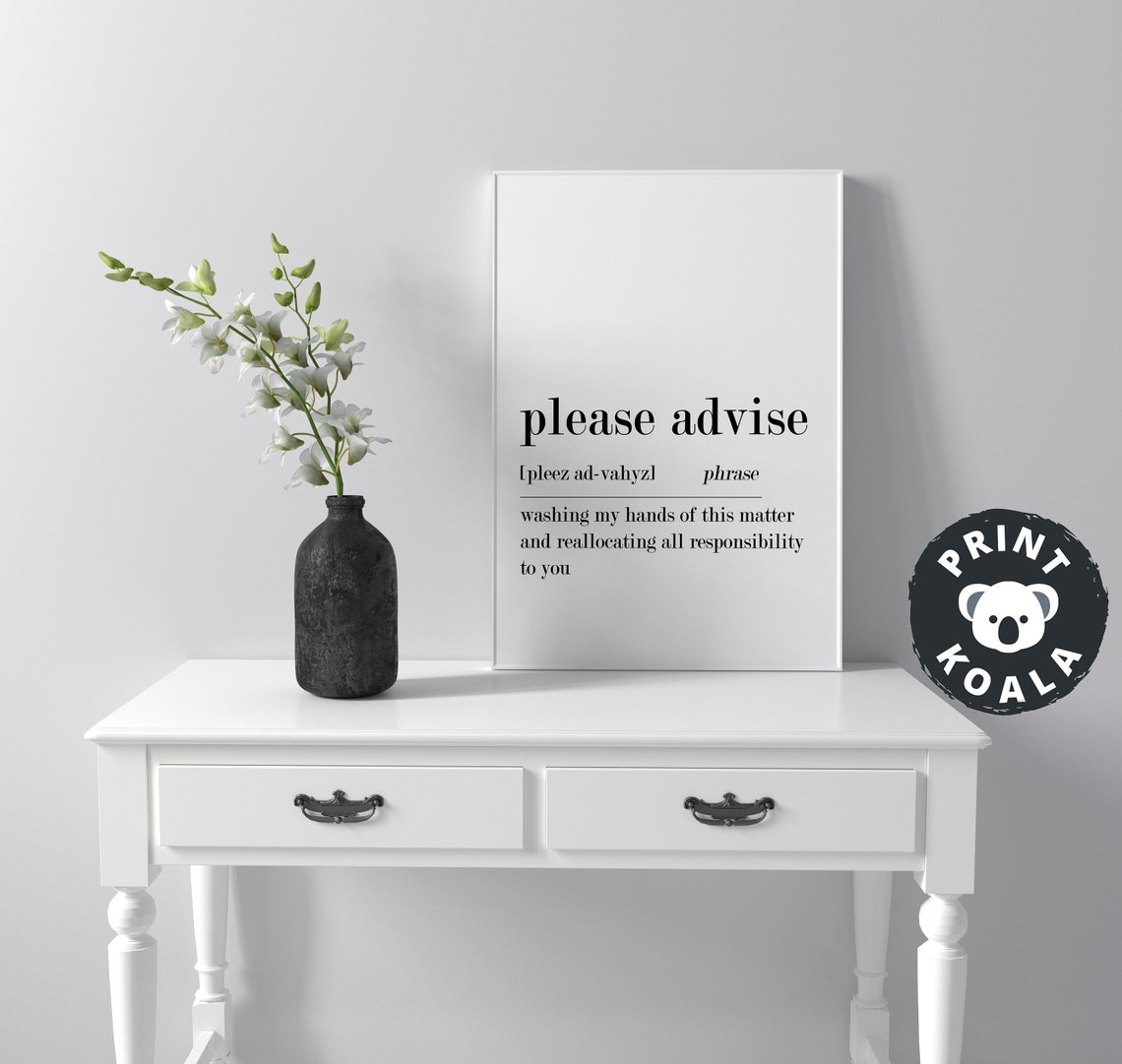 Please Advise Definition Funny Washing Hands Responsibility Poster - Image 4