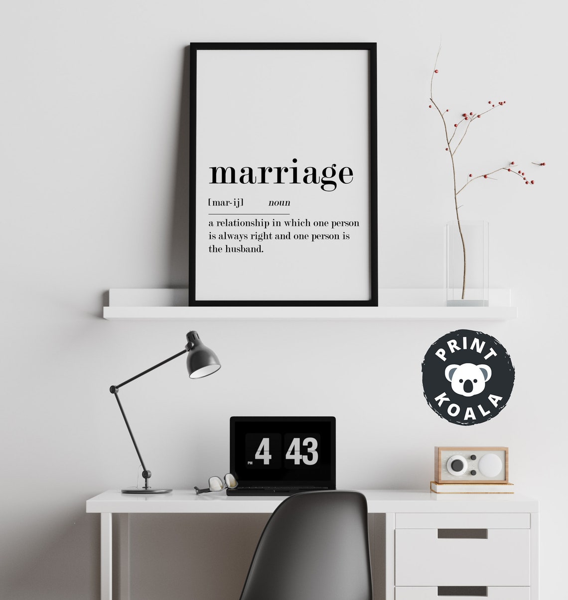 Marriage Funny Definition Dictionary Style Bedroom Humor Poster