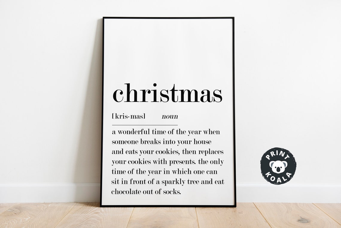 Christmas Funny Definition Dictionary Style Holiday Humor Poster