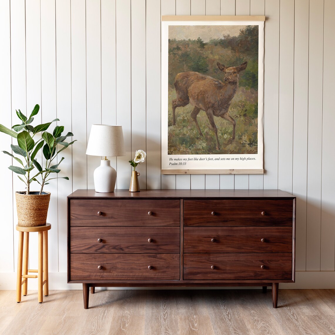 Christian Psalms Deer Wall Art, Vintage Poster Print - Image 3