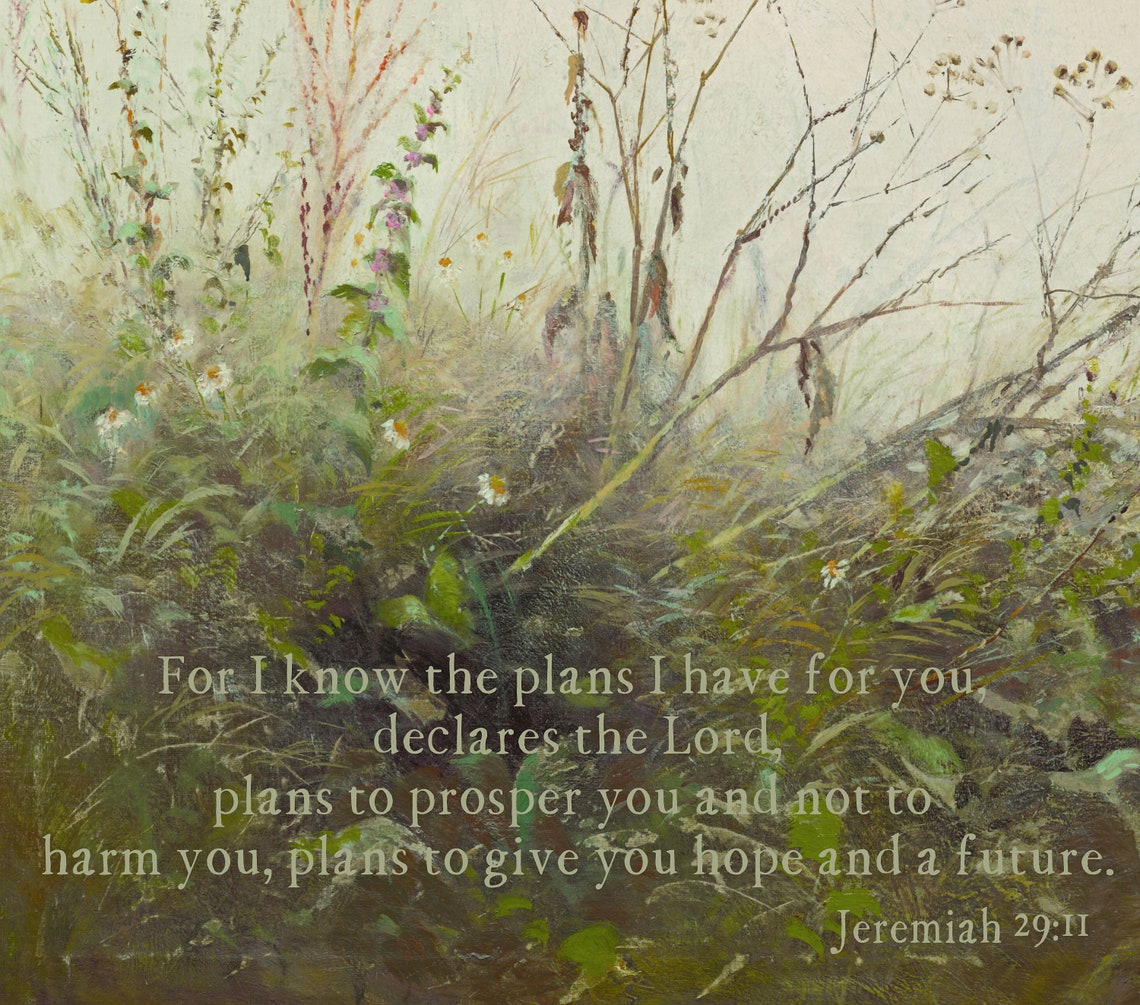 Bible Verse Wall Art Tapestry For I Know The Plans I Have For You Vintage Scripture Wall Art Tapestry Botanical Art Tapestry 168 - Image 2