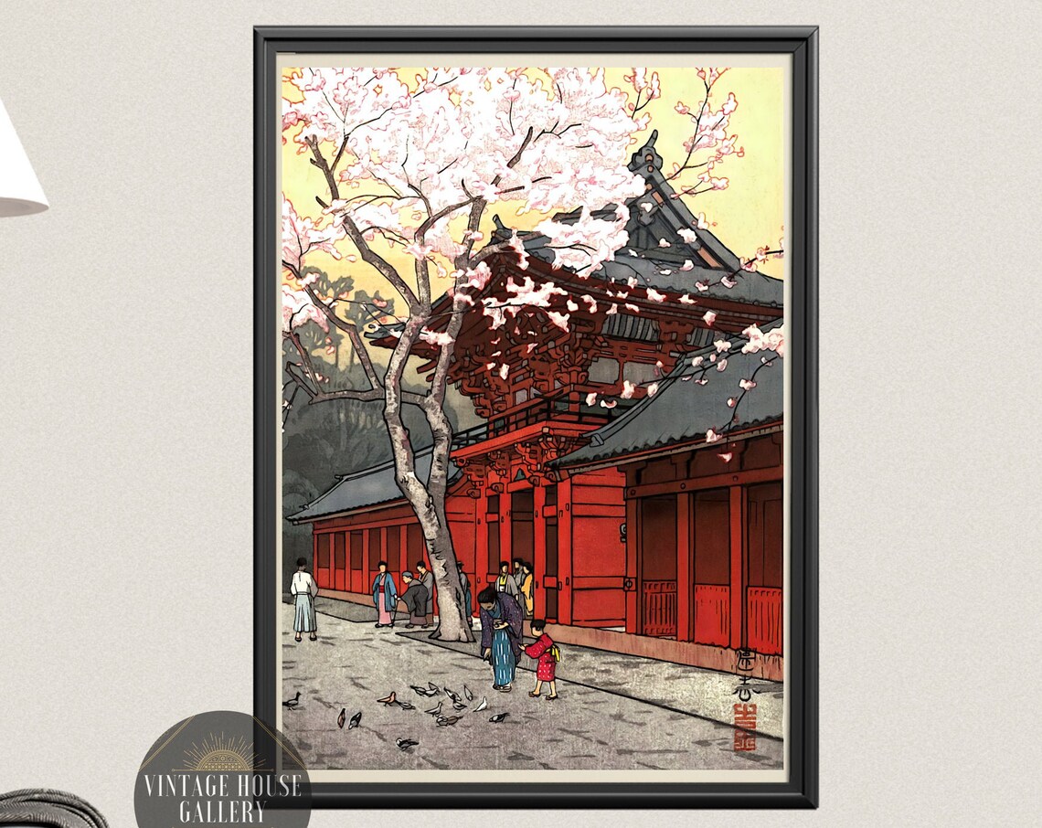 Hie Shrine Cherry Blossoms Yoshida Toshi Japanese Art Poster