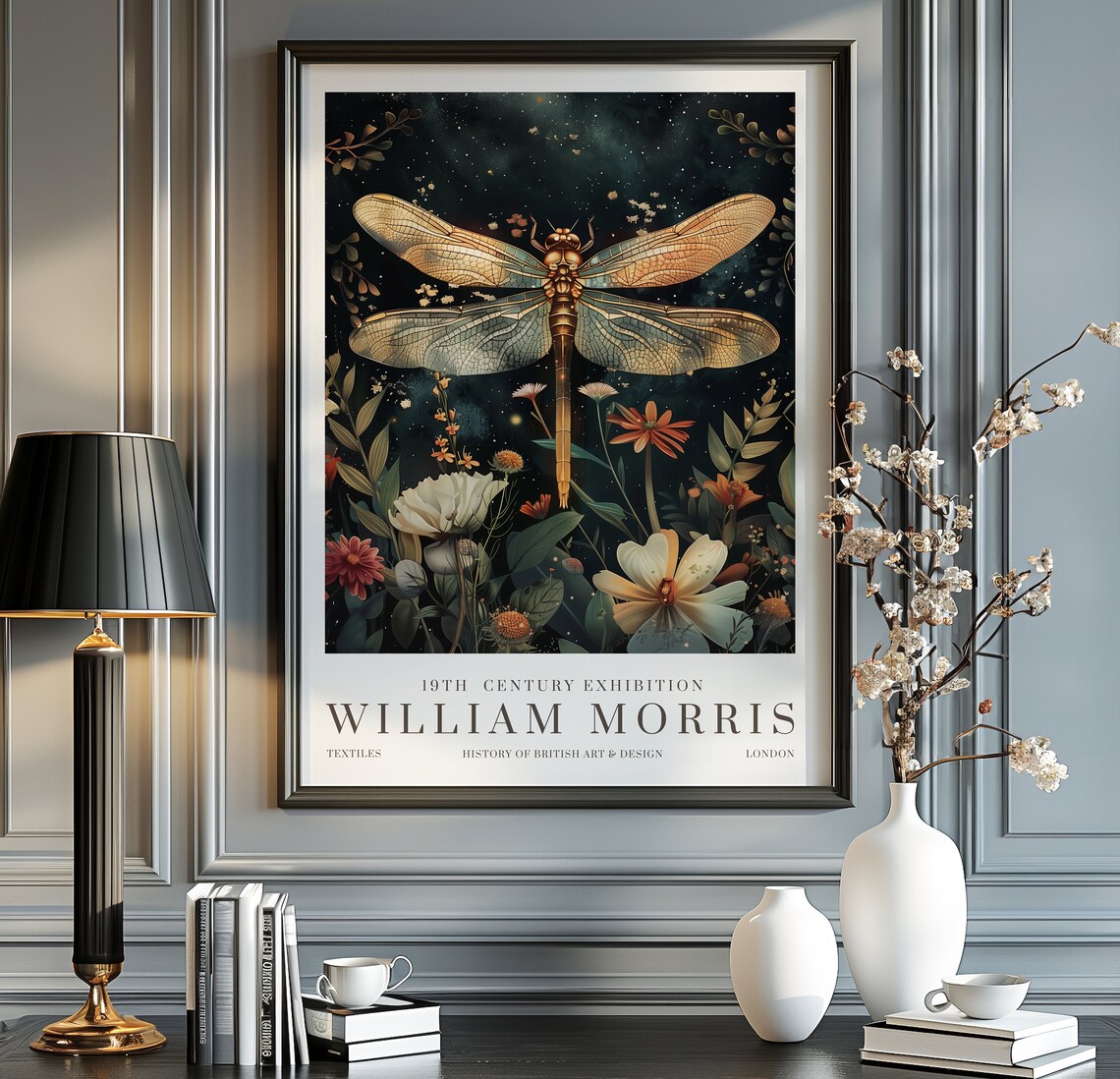 William Morris Exhibition Poster, Vintage Textiles Art Print
