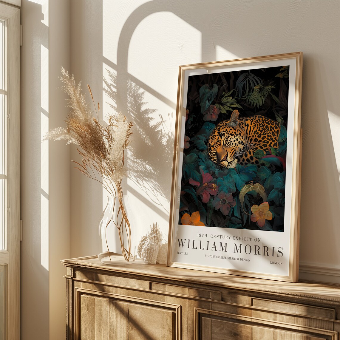 William Morris Leopard Print Exhibition Poster Vintage Wall Art Textiles