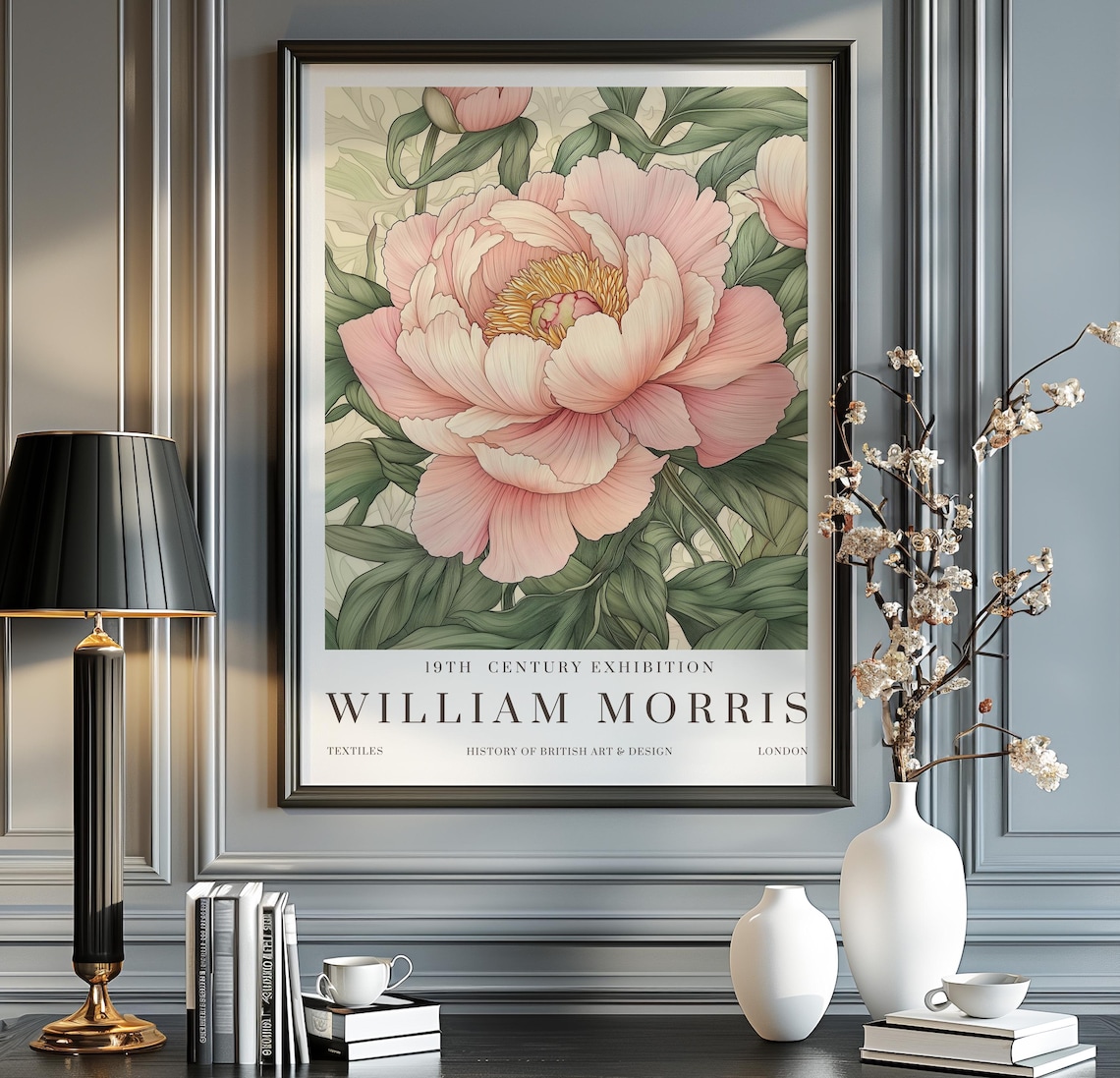 William Morris Prints Blue Exhibition Art Print, Vintage
