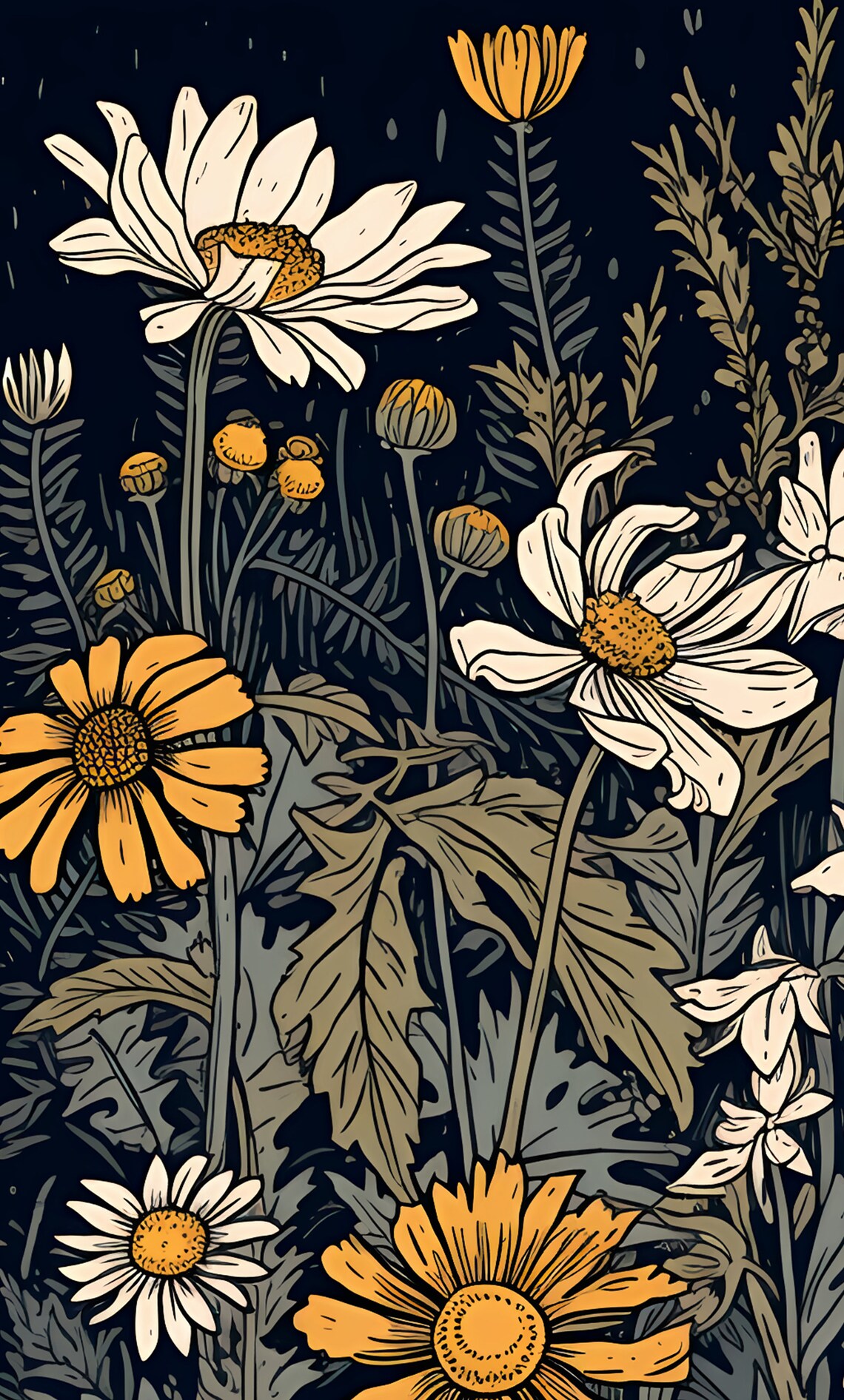 Vintage Wildflowers Poster Print, Bohemian Artwork - Image 2